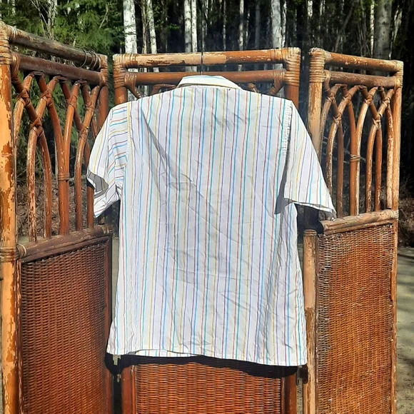 🍀3/15 Picket and Past Stripped Vintage 80s Shirt - Picture 5 of 5